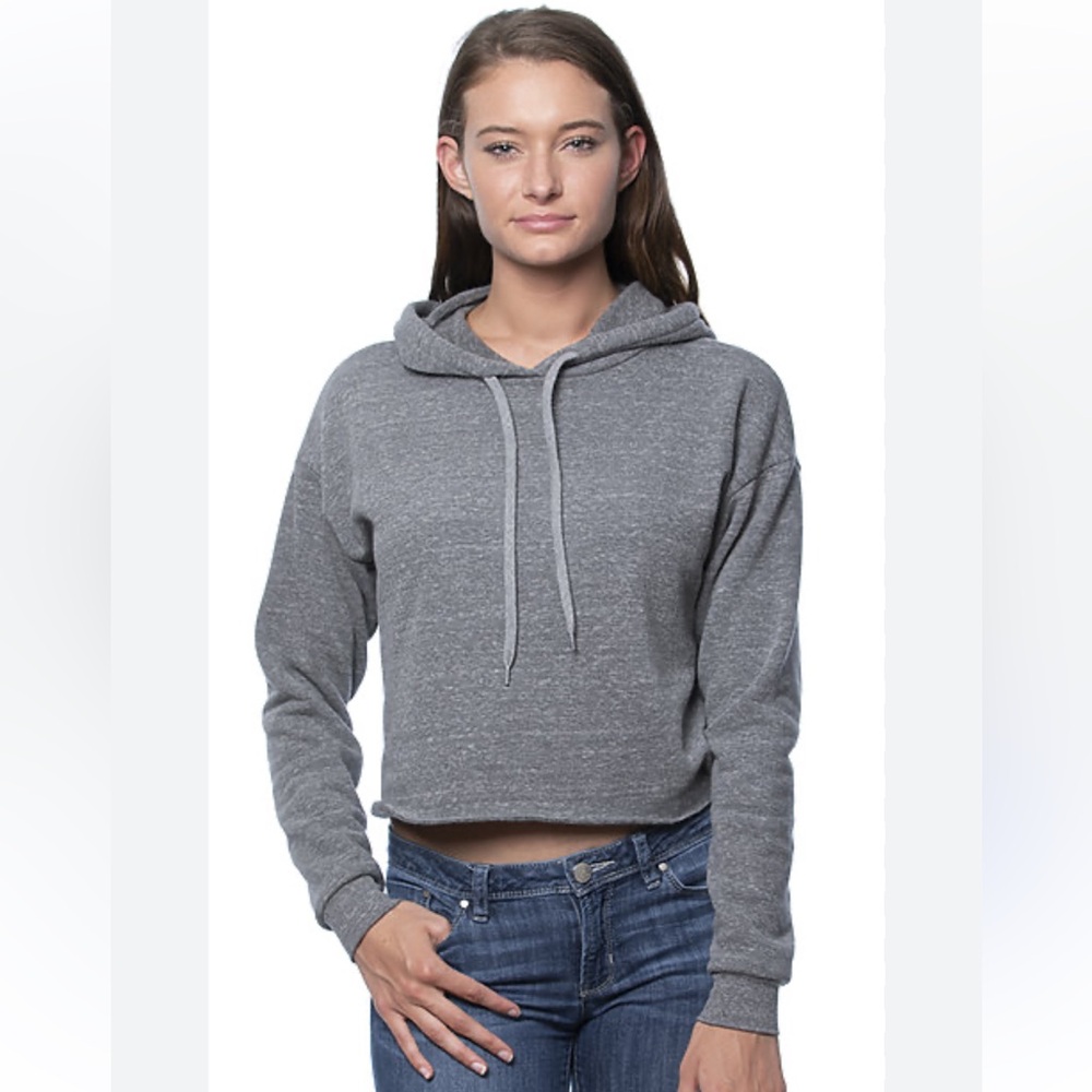 H&M Grey Crop Soft Hooded Sweater